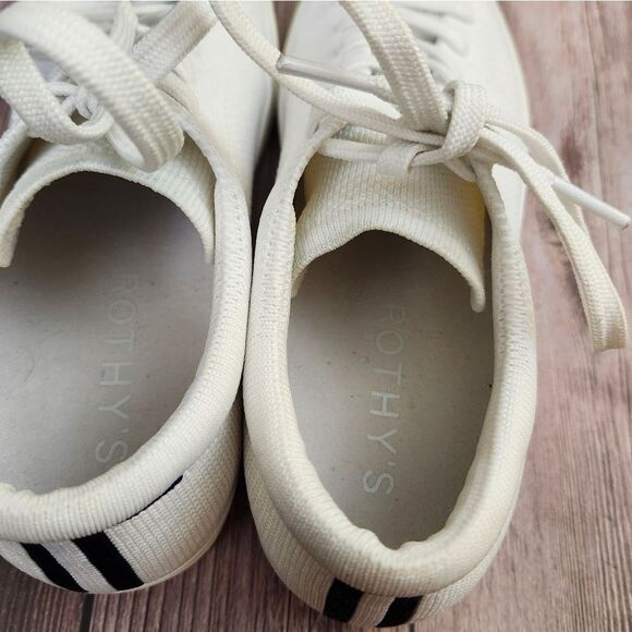 Rothy's The Lace-up Bright white knit sneakers sz 7 - Picture 7 of 14
